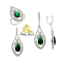 Gümüş zirkon taşlı set